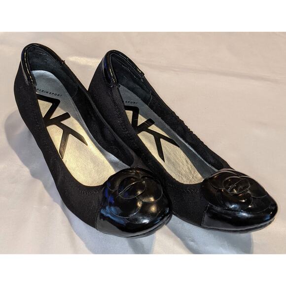 Anne Klein AK Sport Delice Women’s Black Stretch Fabric Wedge Pump Size 8.5 M - Picture 1 of 9